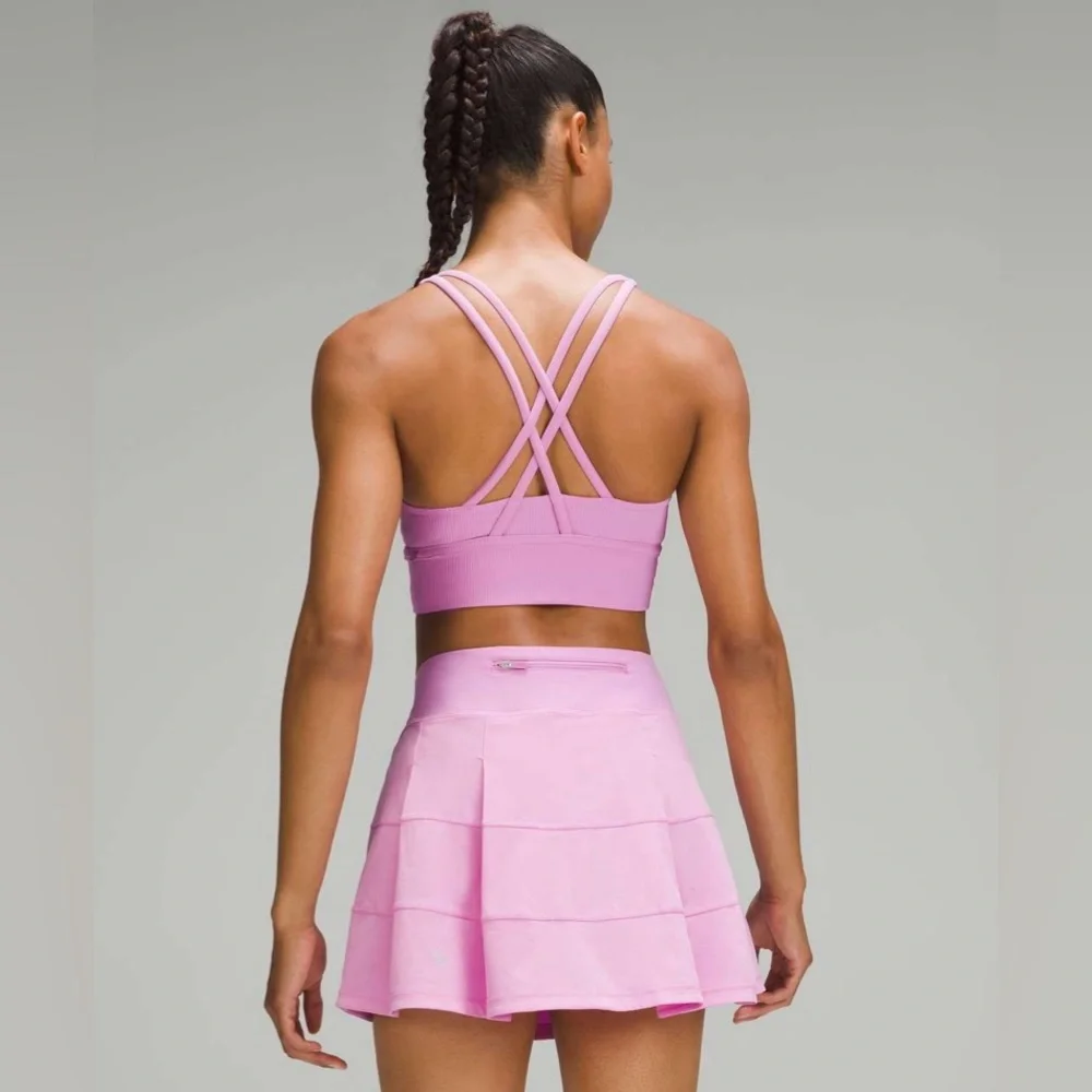 Lululemon Sz 14 Energy Longline Ribbed Bra *Medium Support in Dahlia Mauve Sz 14 - Picture 3 of 16